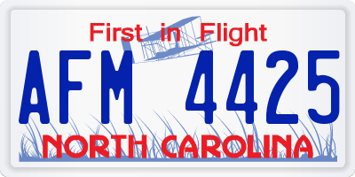 NC license plate AFM4425