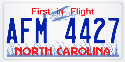 NC license plate AFM4427