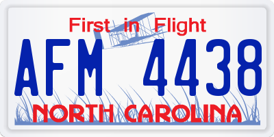 NC license plate AFM4438
