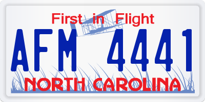 NC license plate AFM4441