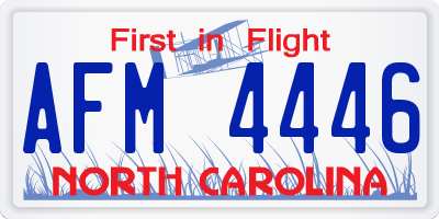 NC license plate AFM4446