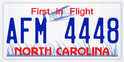 NC license plate AFM4448