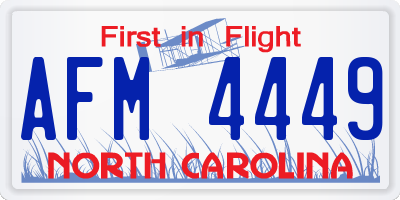 NC license plate AFM4449