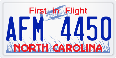 NC license plate AFM4450