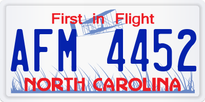 NC license plate AFM4452