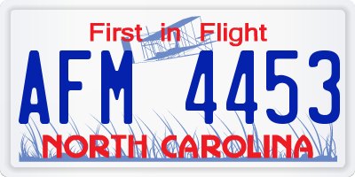 NC license plate AFM4453