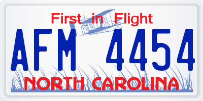 NC license plate AFM4454