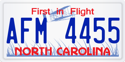 NC license plate AFM4455