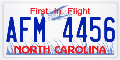 NC license plate AFM4456