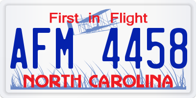 NC license plate AFM4458