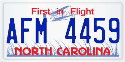NC license plate AFM4459