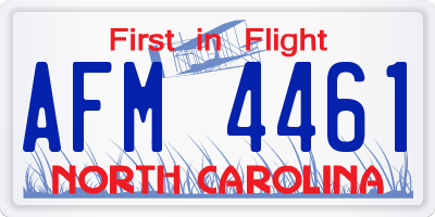 NC license plate AFM4461