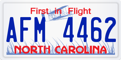 NC license plate AFM4462