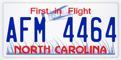 NC license plate AFM4464