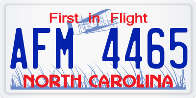 NC license plate AFM4465