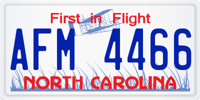 NC license plate AFM4466