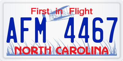 NC license plate AFM4467