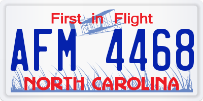 NC license plate AFM4468