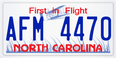 NC license plate AFM4470