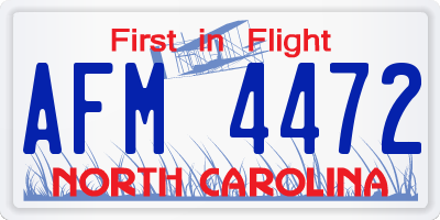 NC license plate AFM4472