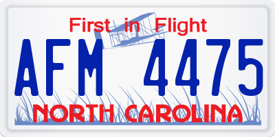 NC license plate AFM4475