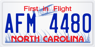 NC license plate AFM4480