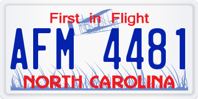 NC license plate AFM4481