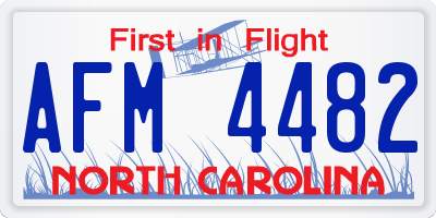 NC license plate AFM4482