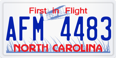 NC license plate AFM4483