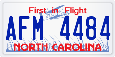 NC license plate AFM4484