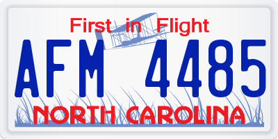 NC license plate AFM4485