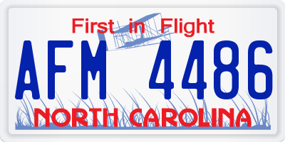 NC license plate AFM4486