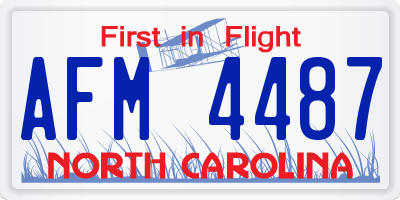 NC license plate AFM4487