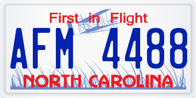 NC license plate AFM4488