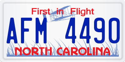 NC license plate AFM4490