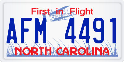 NC license plate AFM4491