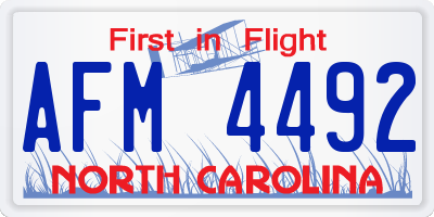 NC license plate AFM4492