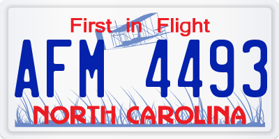 NC license plate AFM4493