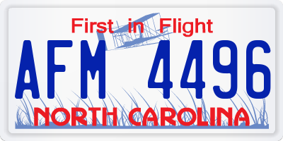 NC license plate AFM4496