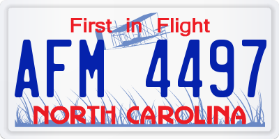 NC license plate AFM4497