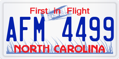 NC license plate AFM4499