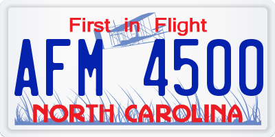 NC license plate AFM4500