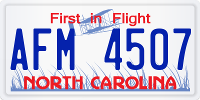 NC license plate AFM4507