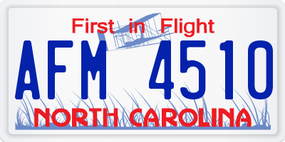 NC license plate AFM4510