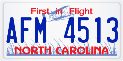 NC license plate AFM4513