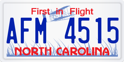 NC license plate AFM4515