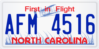 NC license plate AFM4516