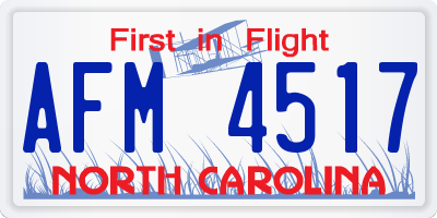 NC license plate AFM4517