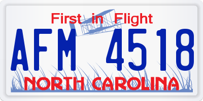 NC license plate AFM4518