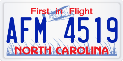 NC license plate AFM4519